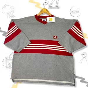 Adidas Embroidered V-neck Sweatshirt (L)