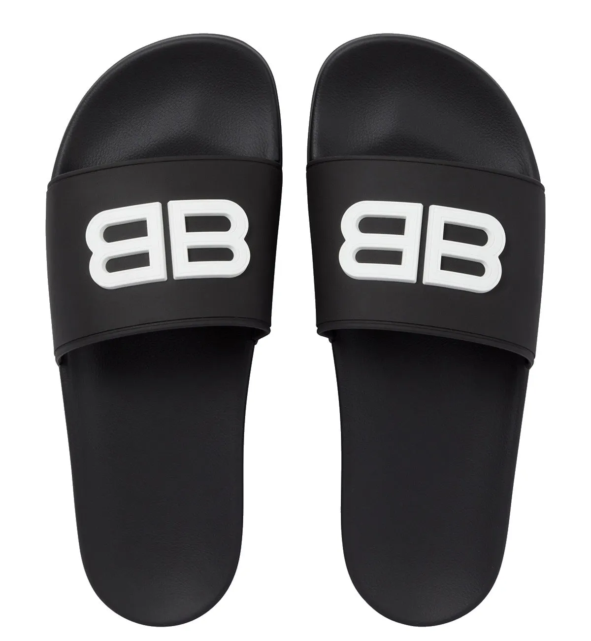 Balenciaga Double B Pool Slides (Black)