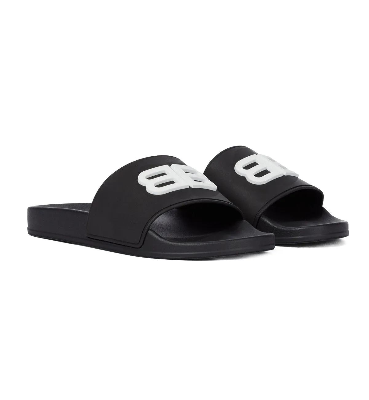 Balenciaga Double B Pool Slides (Black)