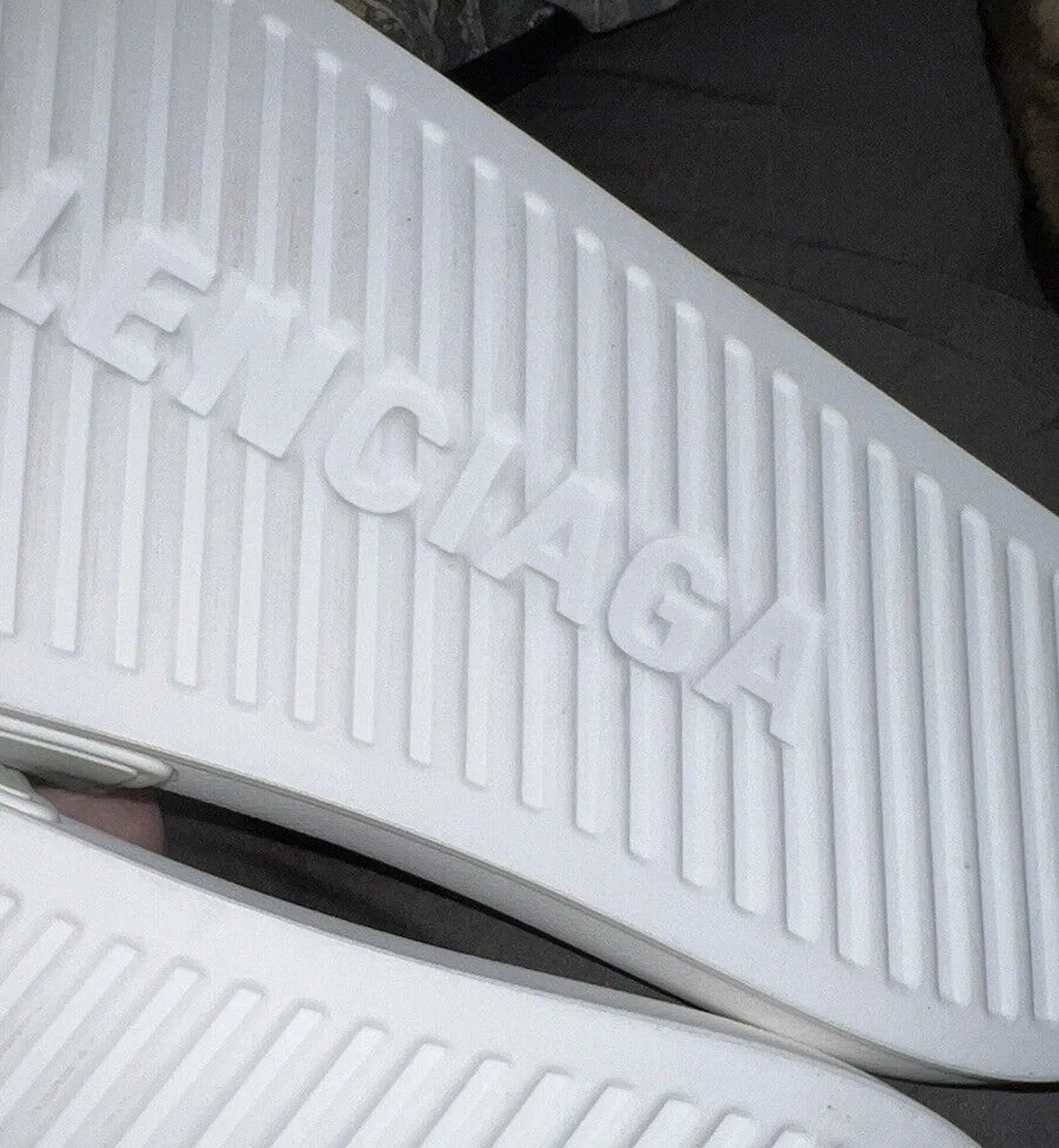 Balenciaga Paris Pool Slides (White)