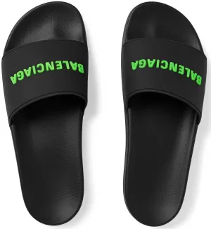 Balenciaga Pool Slides (Black Green)