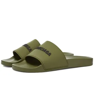 Balenciaga Pool Slides (Khaki)