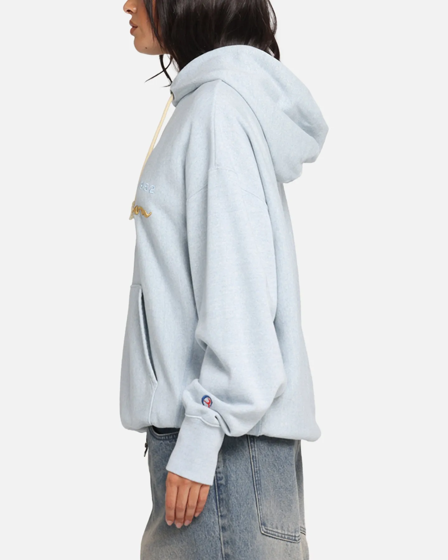 Champion Vintage Logo Sweatshirt Hoodie Oxford Grey Heather