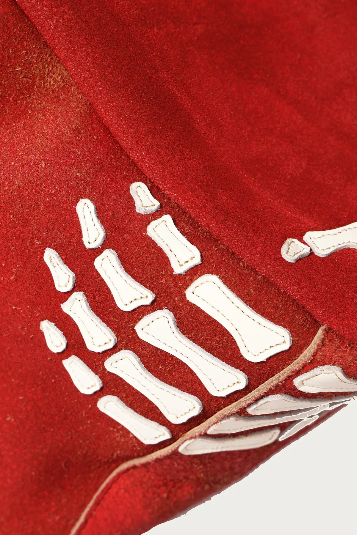 Crack Leather FARGO Bag (BONE PALM) - Red