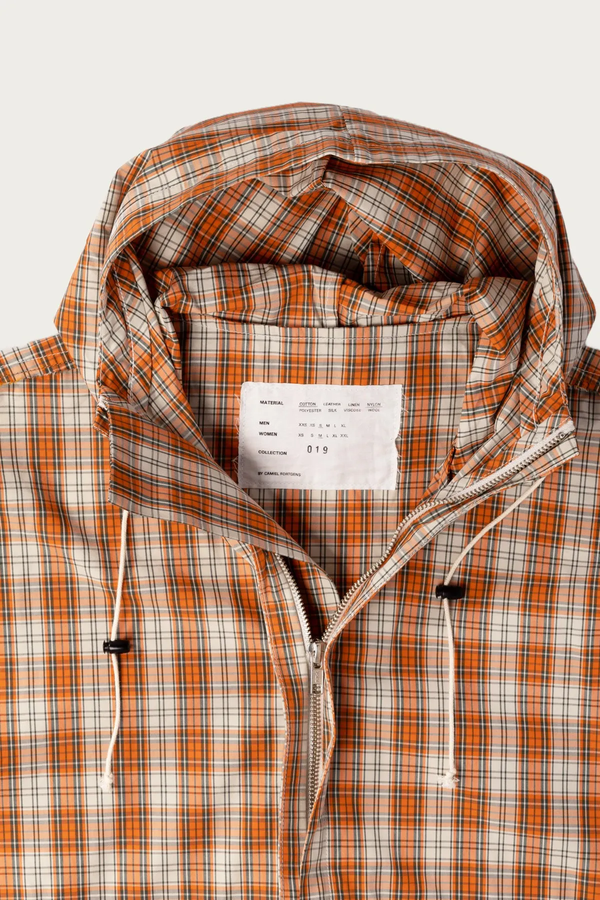 Cropped Outdoor Jacket - Orange/Brown Check