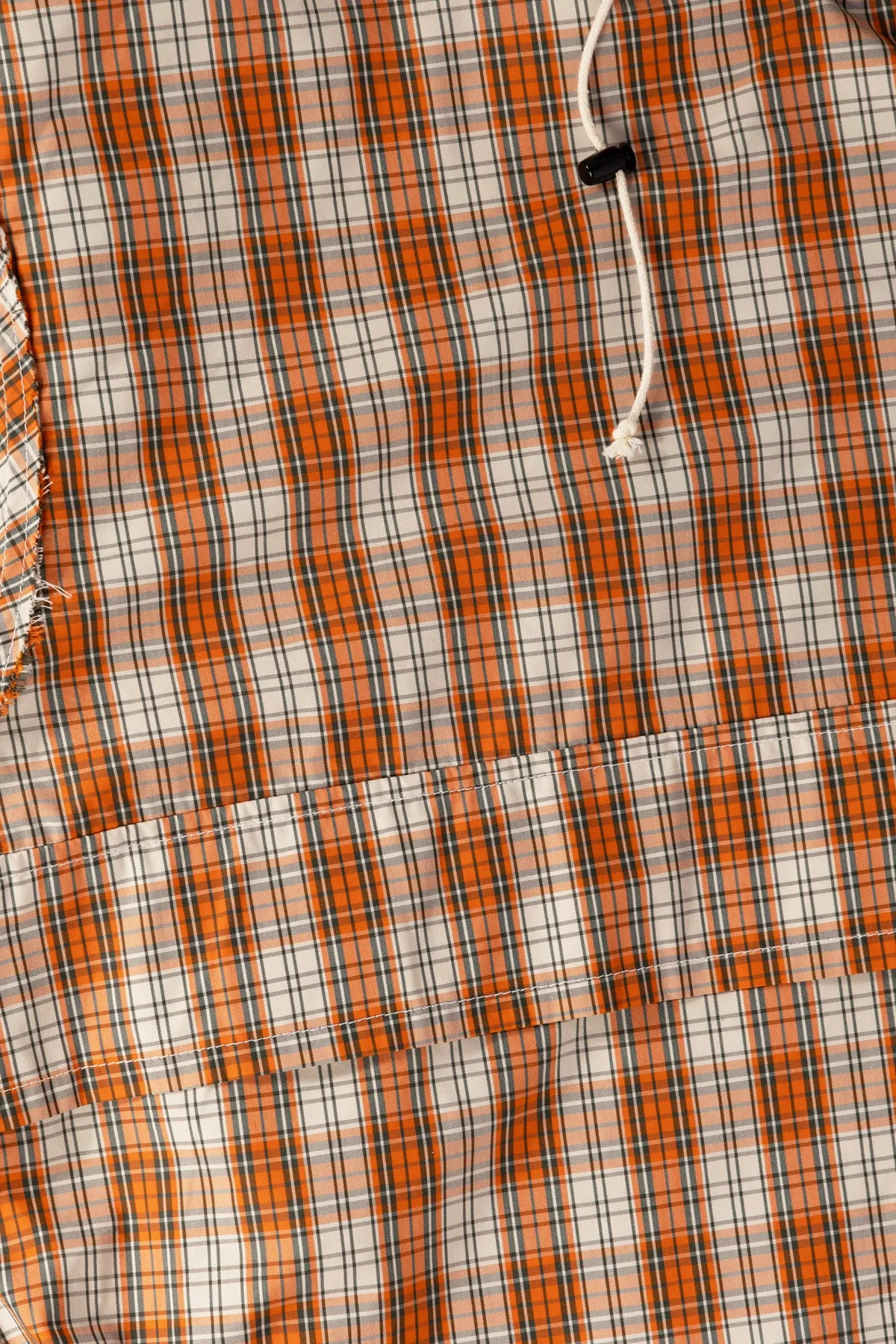 Cropped Outdoor Jacket - Orange/Brown Check