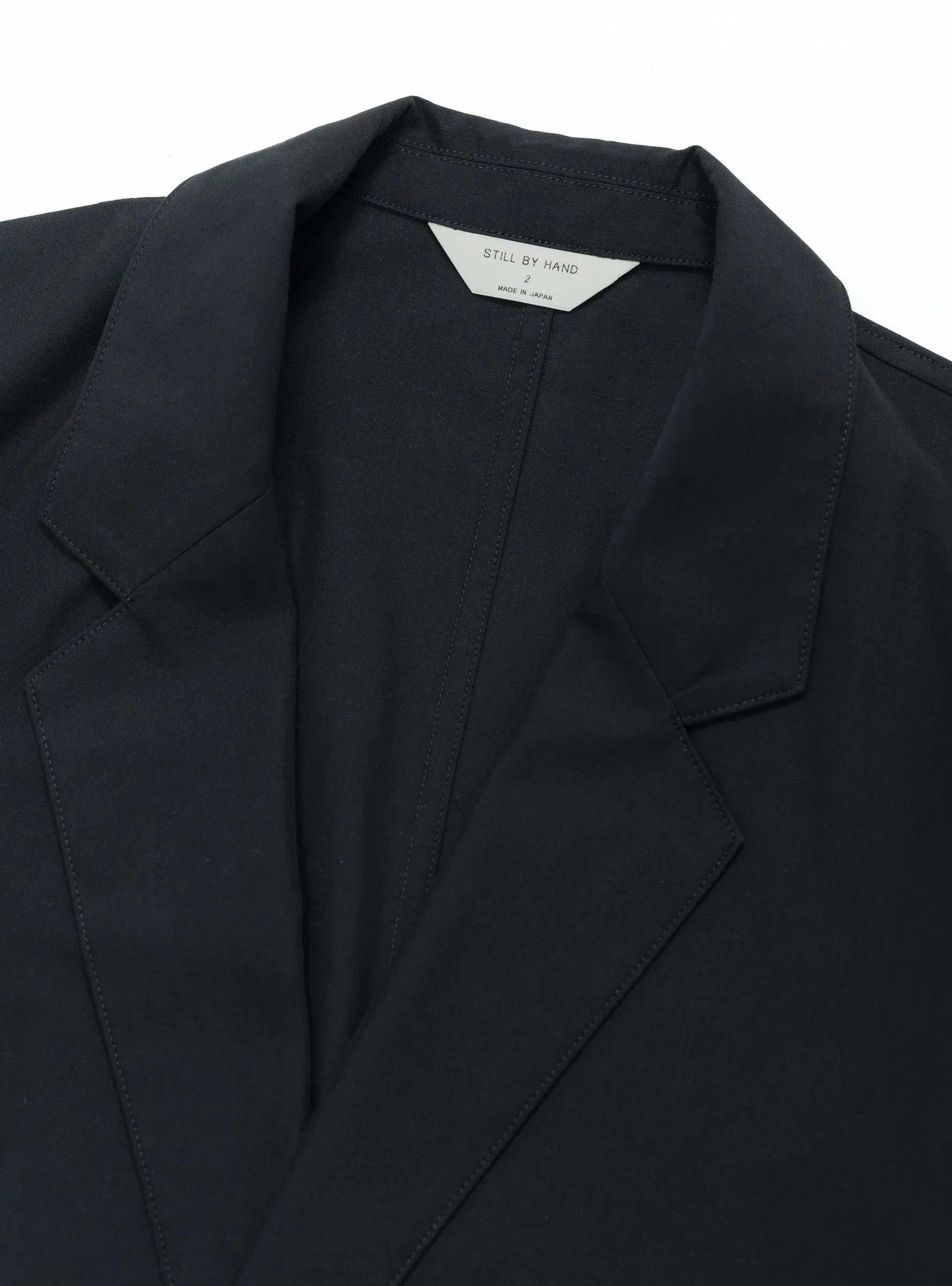 Cupro Mixed Easy Jacket Dark Navy