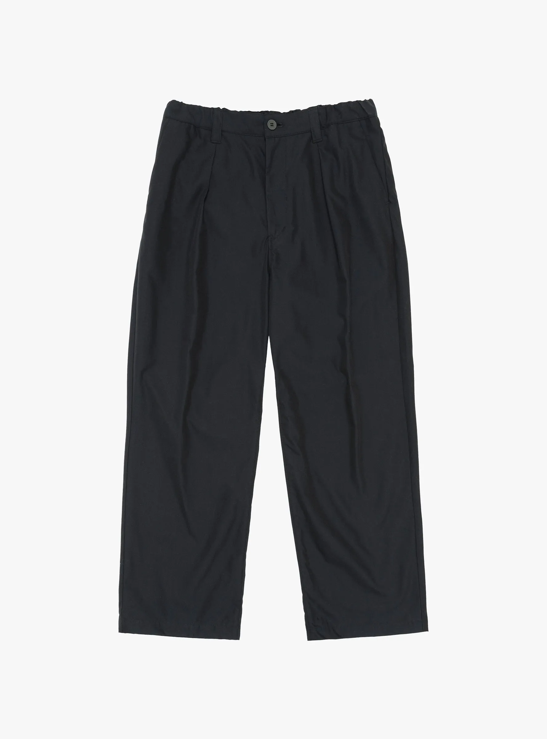 Cupro Mixed Straight Pants Dark Navy