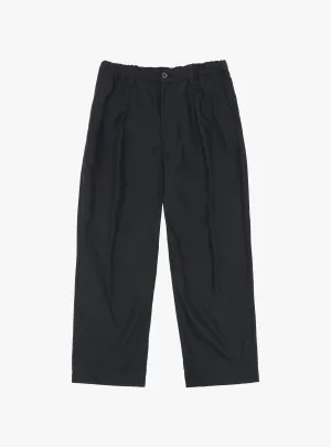 Cupro Mixed Straight Pants Dark Navy
