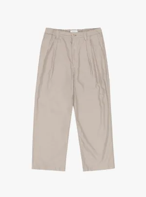 Cupro Mixed Straight Pants Greige