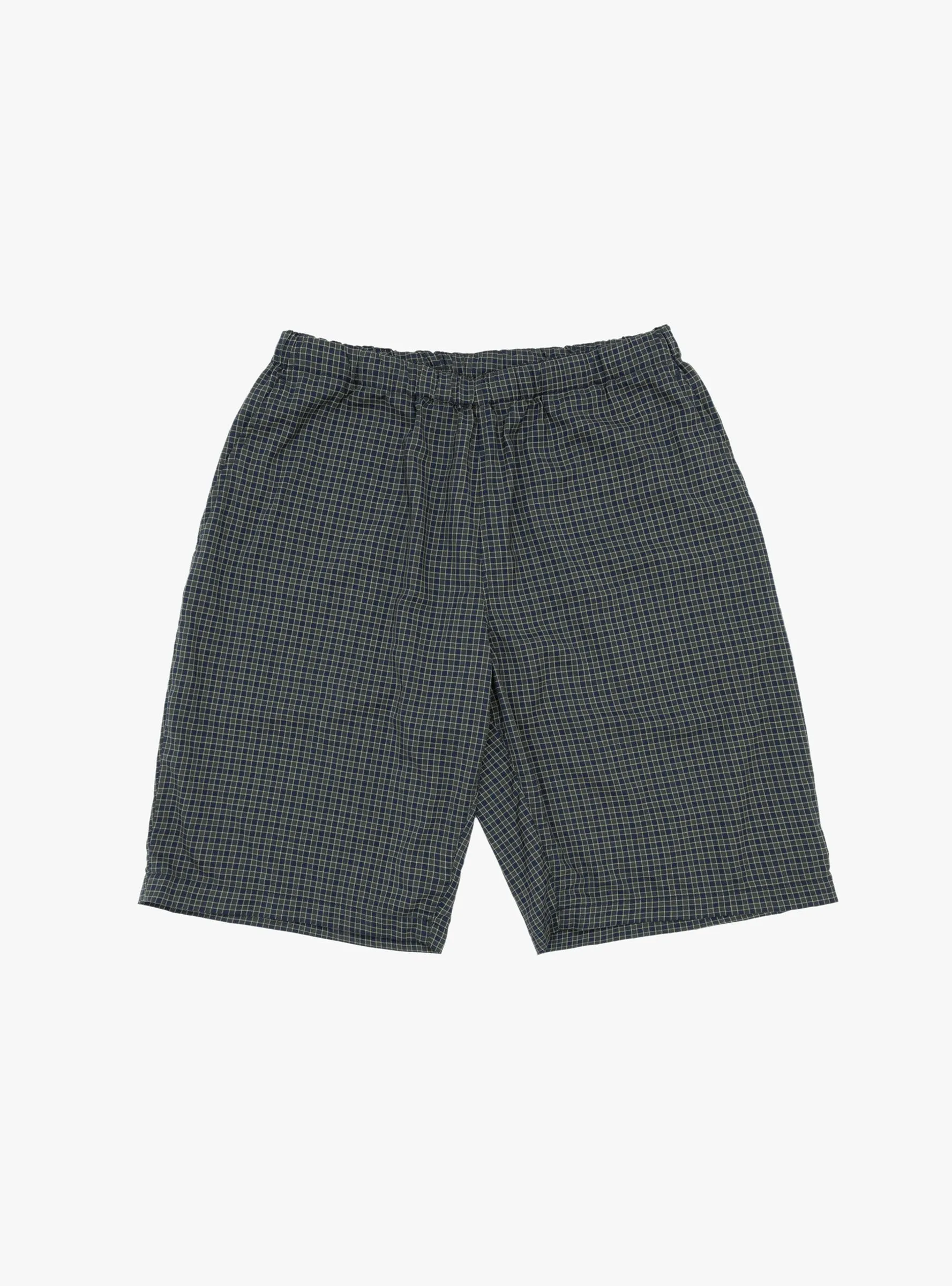 Easy Shorts Washable Wool Green Plaid