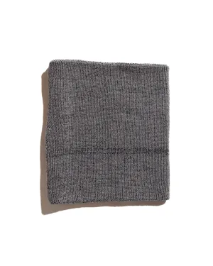 Found Feather Knit Neckwarmer Italian Merino Wool Grey Mix