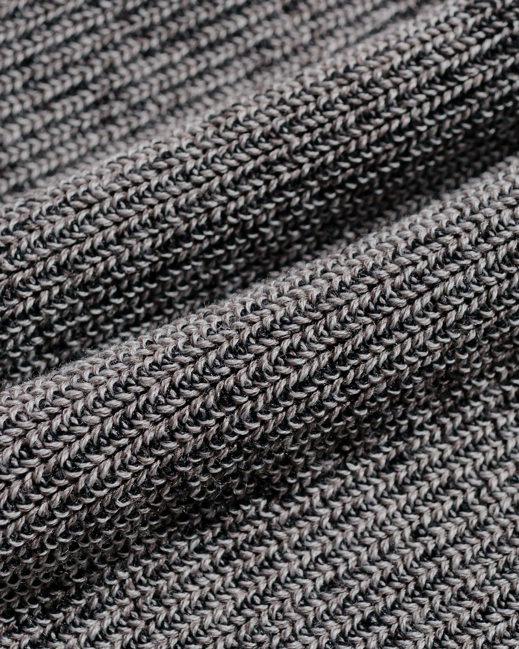 Found Feather Knit Neckwarmer Italian Merino Wool Grey Mix