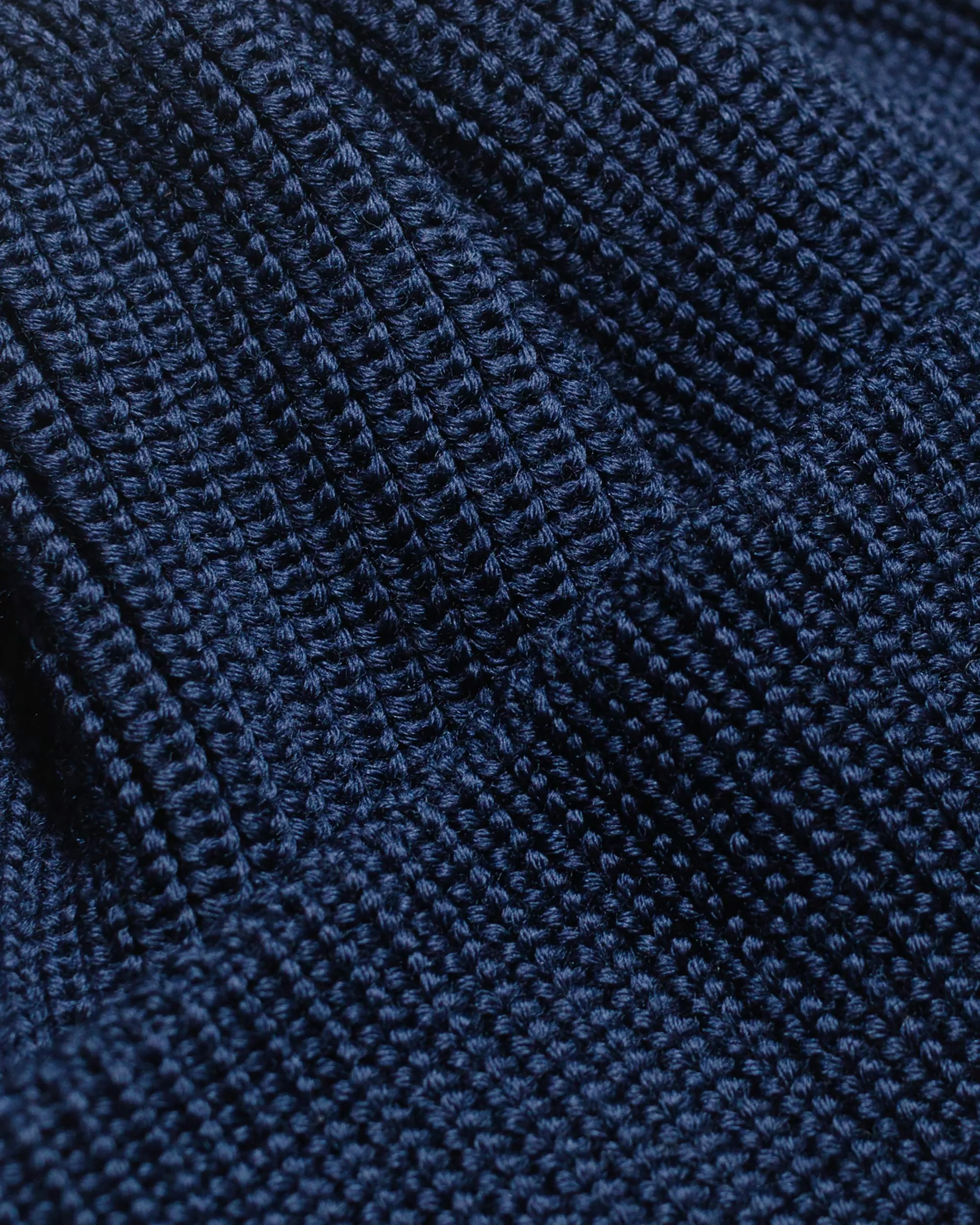 Found Feather Knit Watch Cap Italian Merino Wool Blue