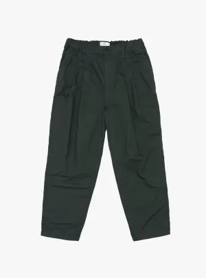 Garment-Dye 2 Tuck Pants Green Charcoal