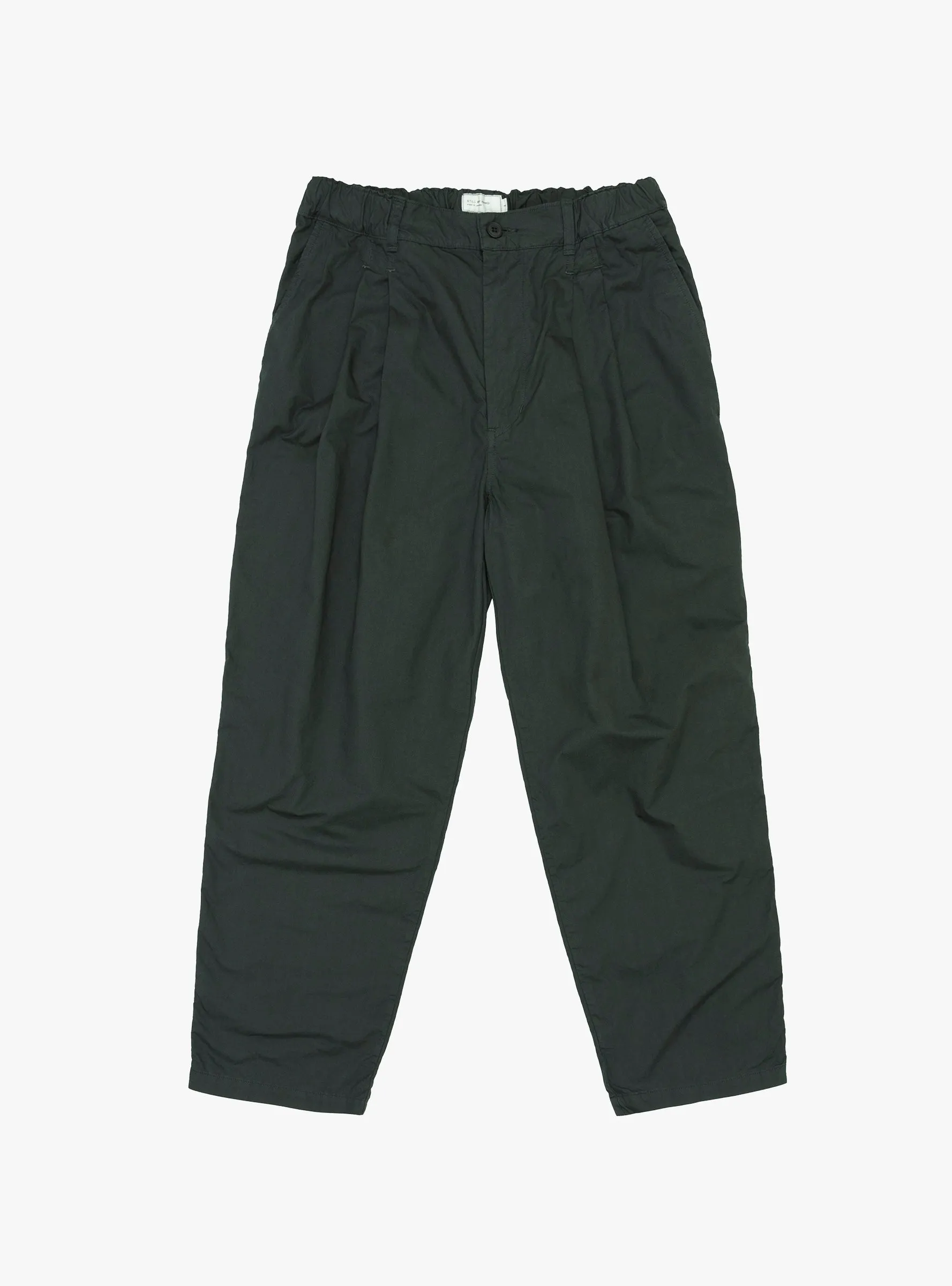Garment-Dye 2 Tuck Pants Green Charcoal