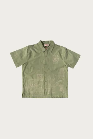 Hotel Camp Shirt - Mint Green/Cream