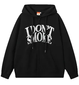 I Don't Smoke Basic Logo Hoodie (Black)