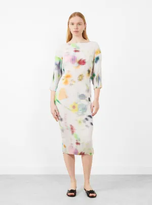 Leila Pleated Dress Mayu White