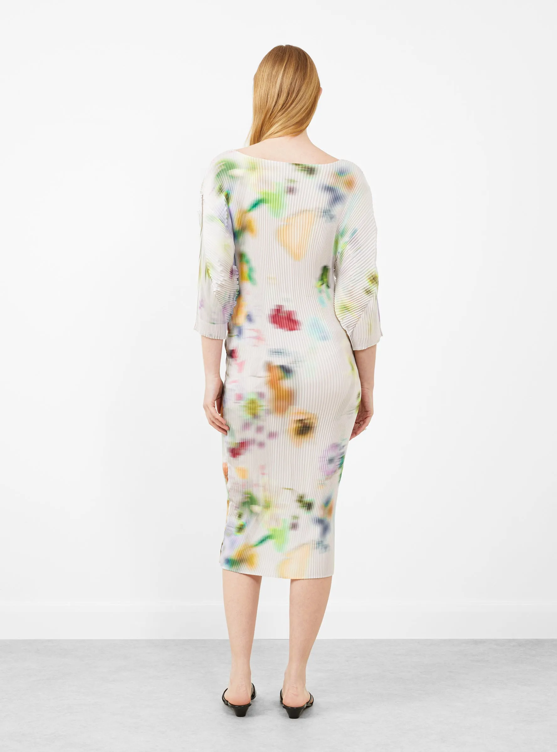 Leila Pleated Dress Mayu White