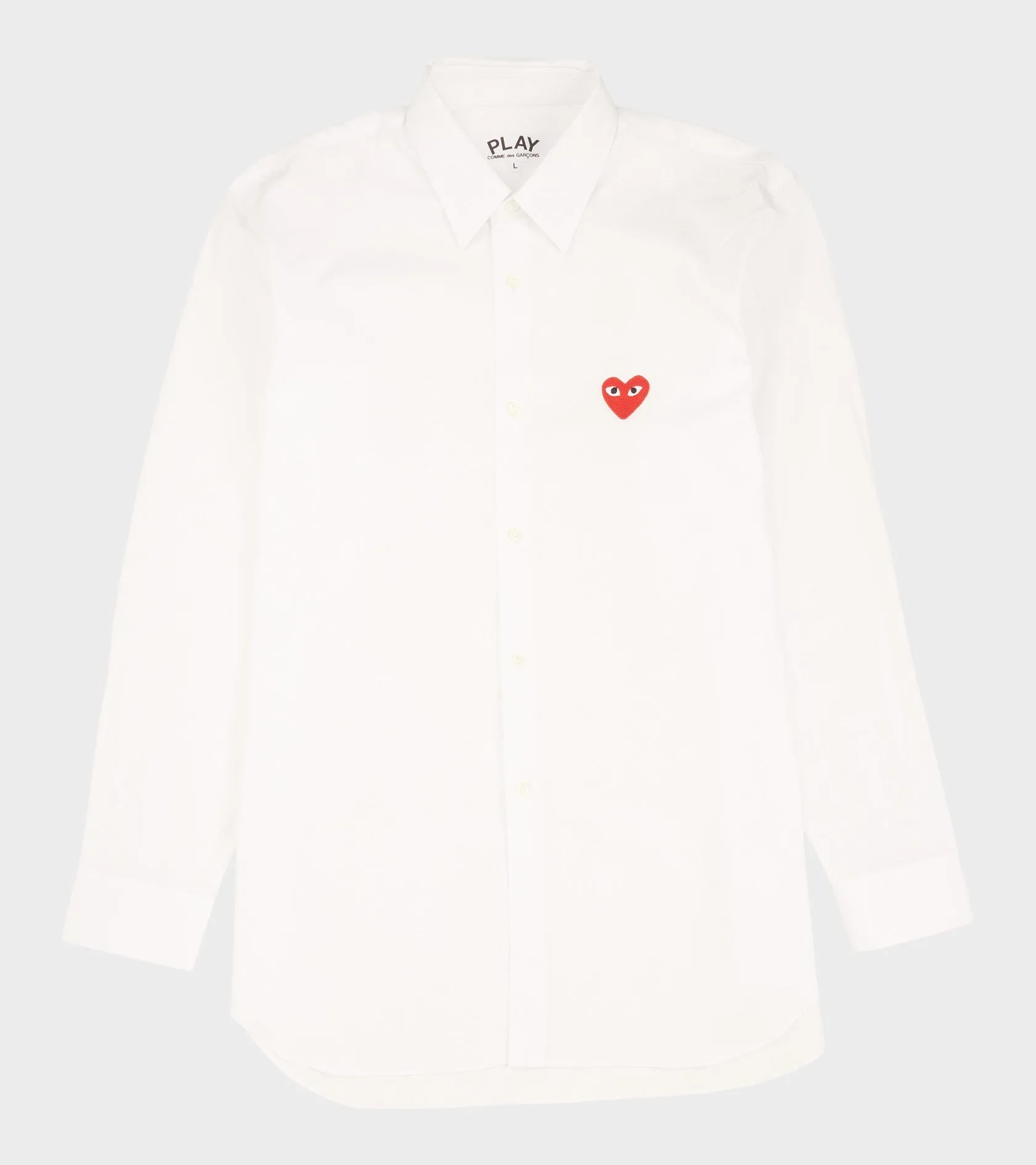 M Red Heart Shirt White