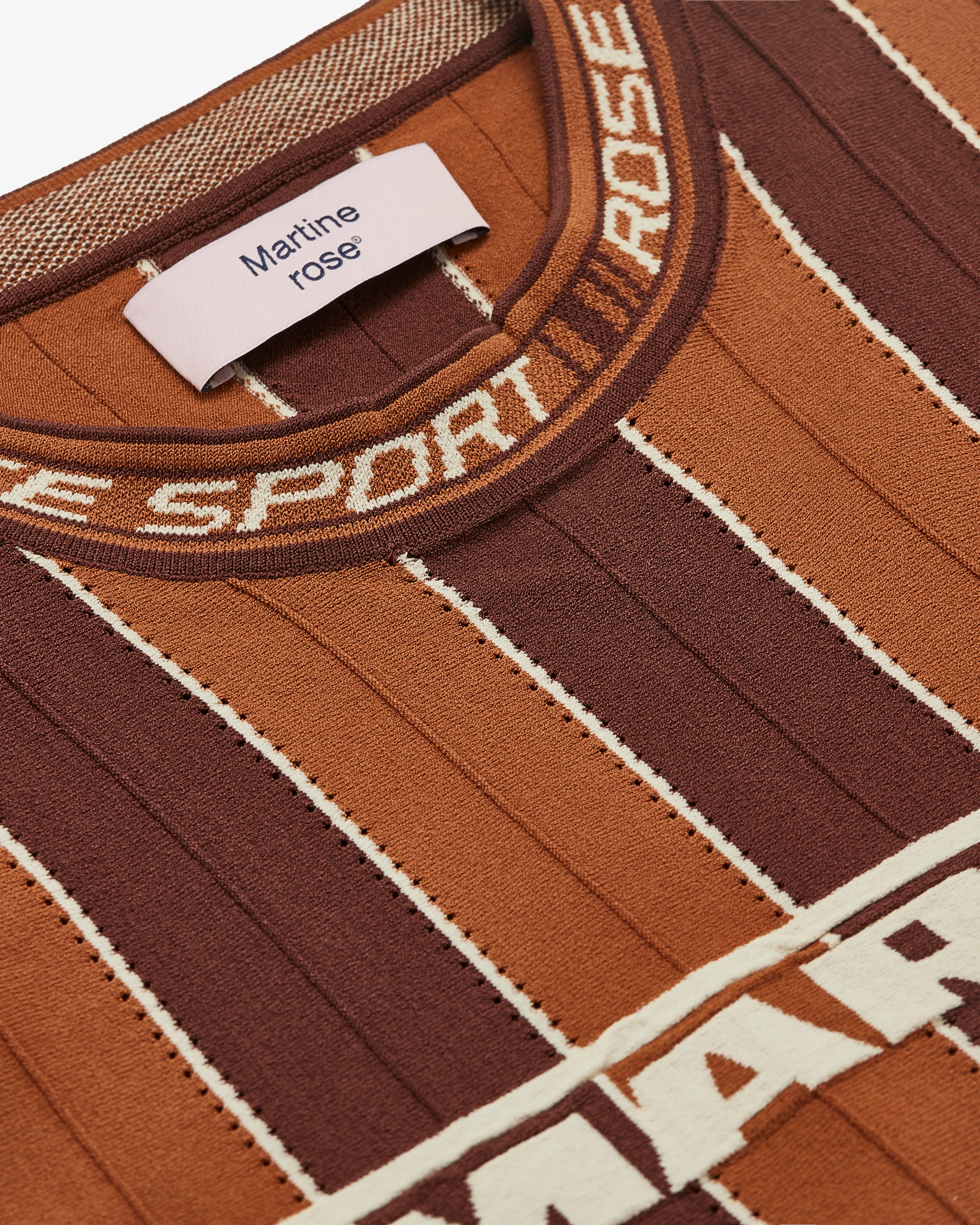 Martine Rose - Men's Logo Tight T-Shirt - (Brown)