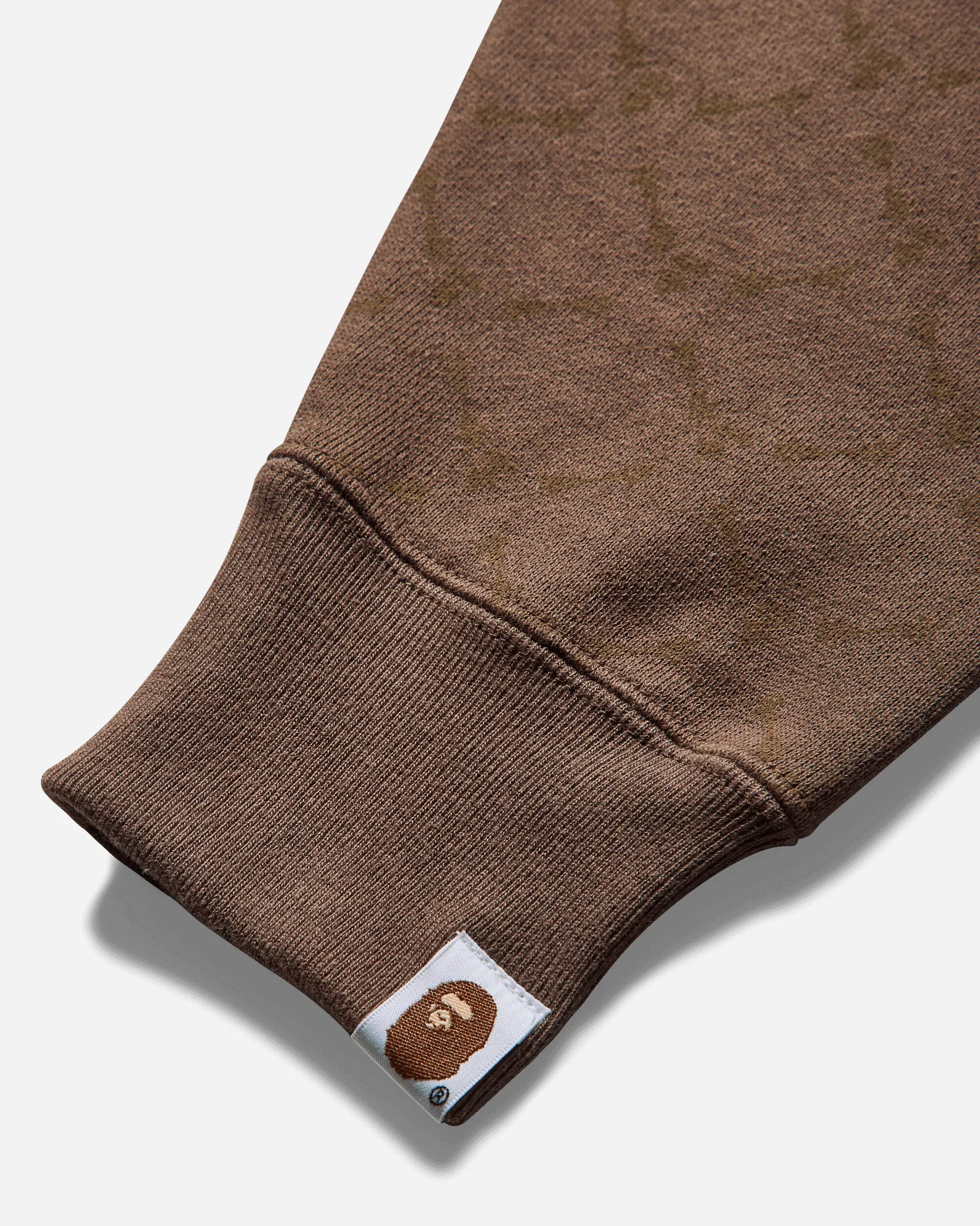 Men's College Monogram Shark Full Zip Hoodie Brown
