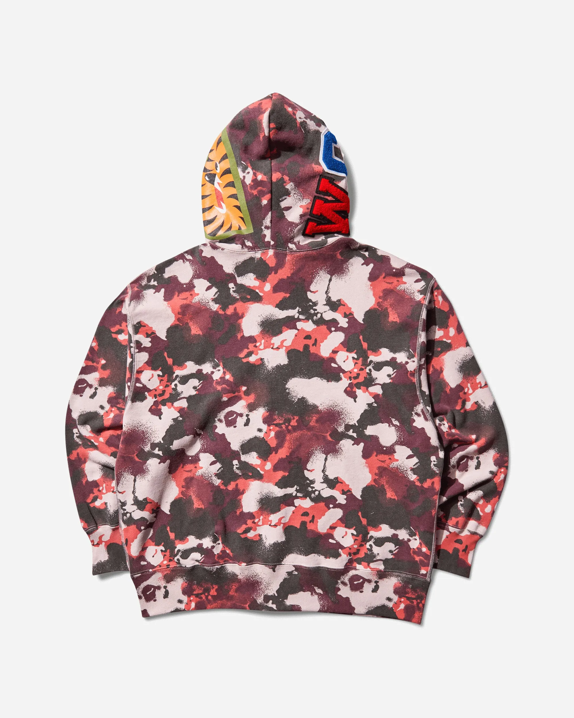 Men's Map Camo Shark Full Zip Hoodie Red