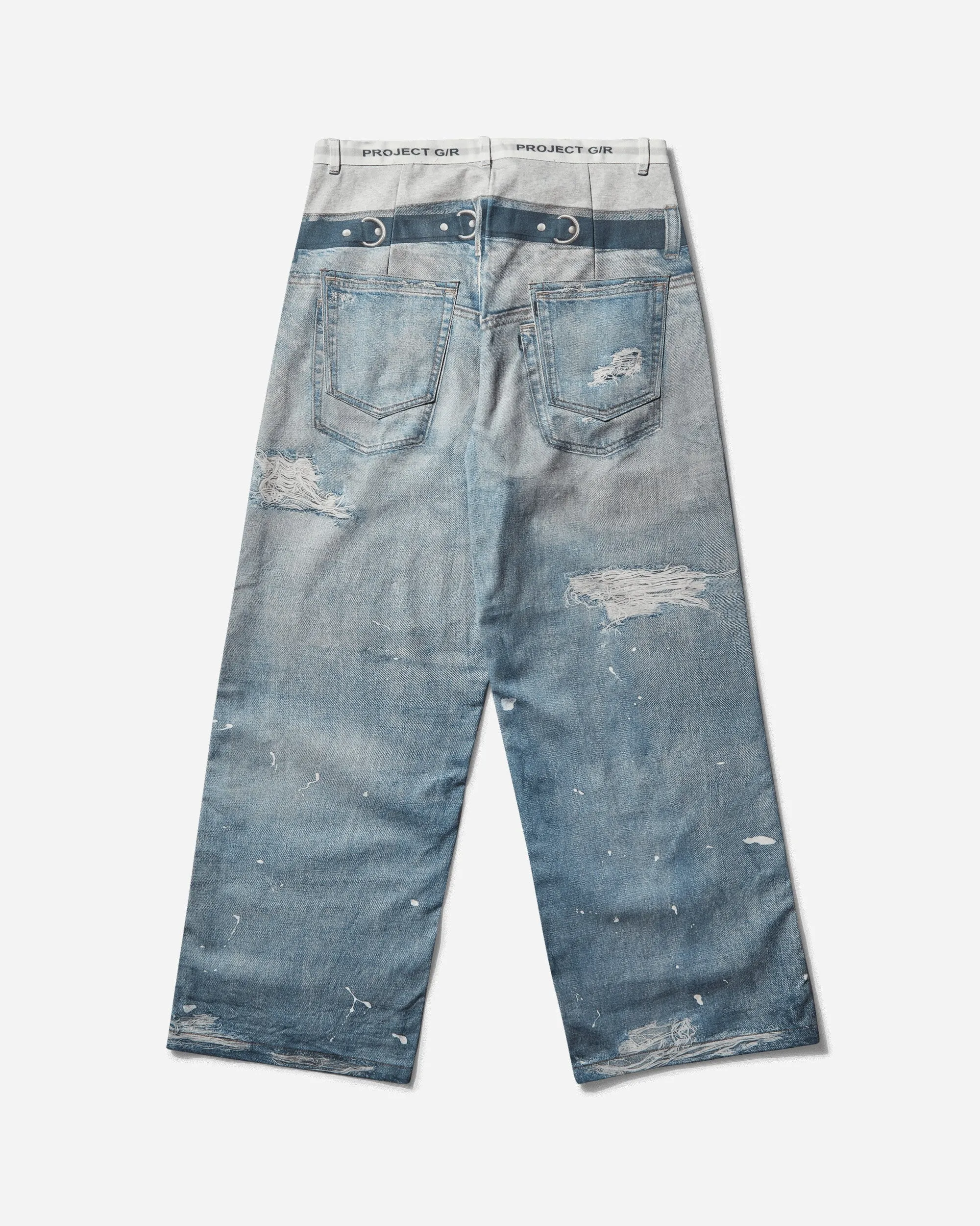 Men's Trompe-L'oeil Denim Pants Blue