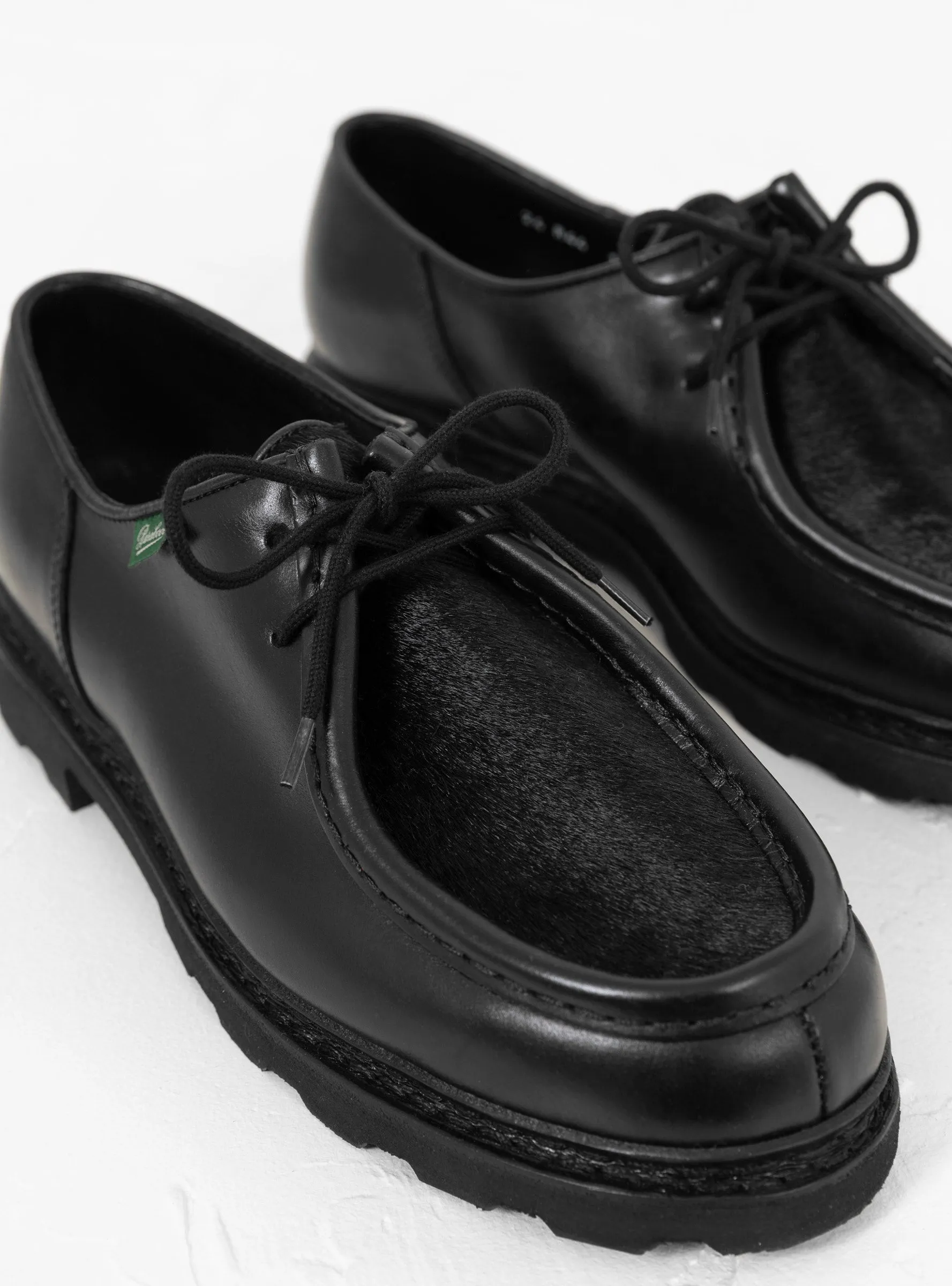 Michael Shoe Black Smooth Leather & Cow Hair