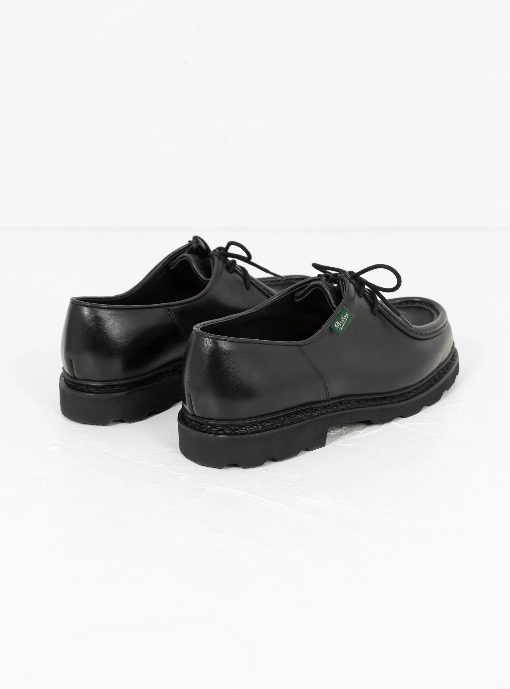 Michael Shoe Black Smooth Leather & Cow Hair