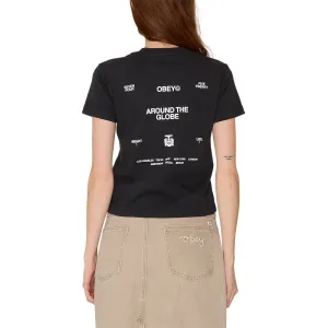 OBEY AROUND THE GLOBE KAYLIN TEE // BLACK