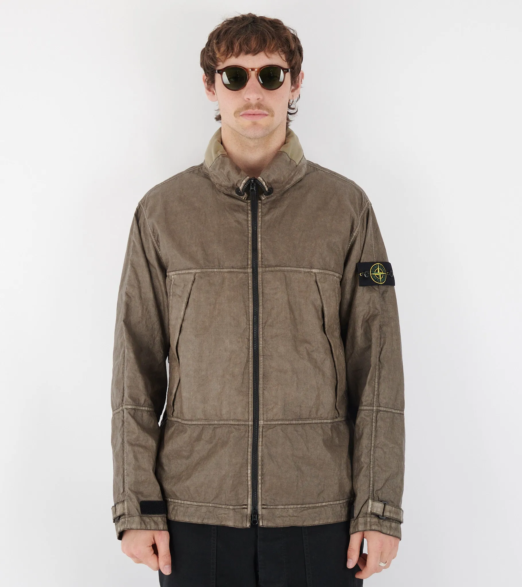 Raw Linen Plated-OVD Jacket Brown