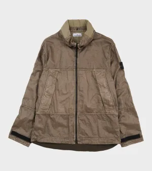 Raw Linen Plated-OVD Jacket Brown