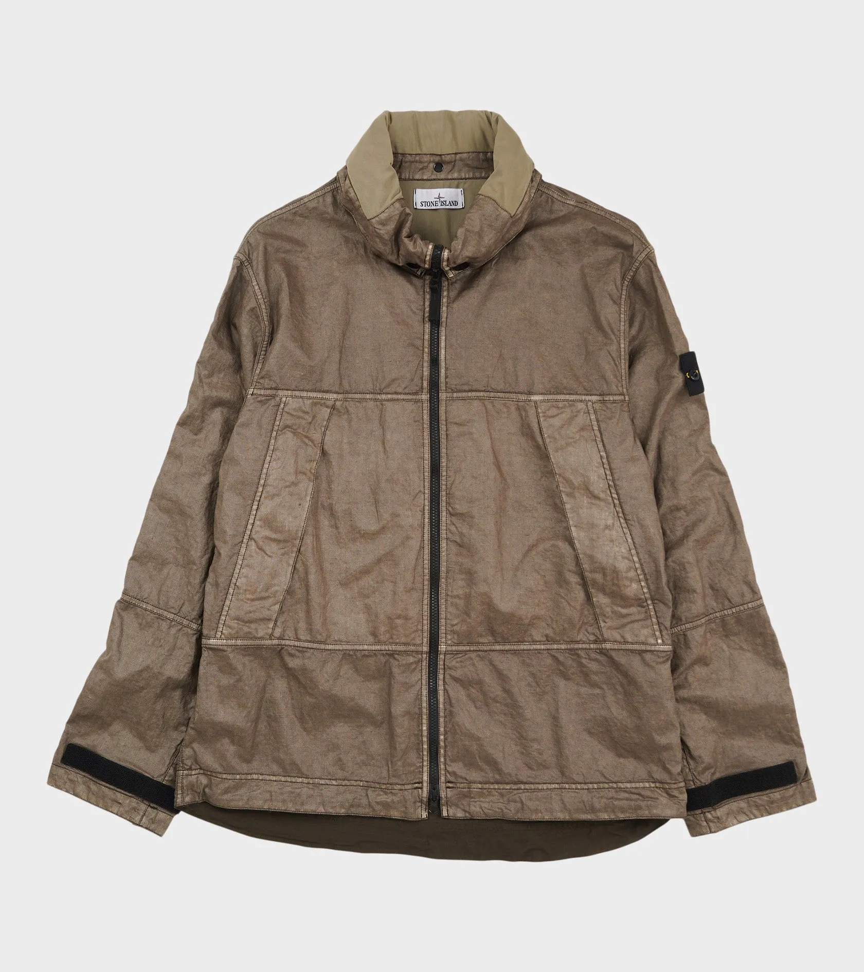 Raw Linen Plated-OVD Jacket Brown
