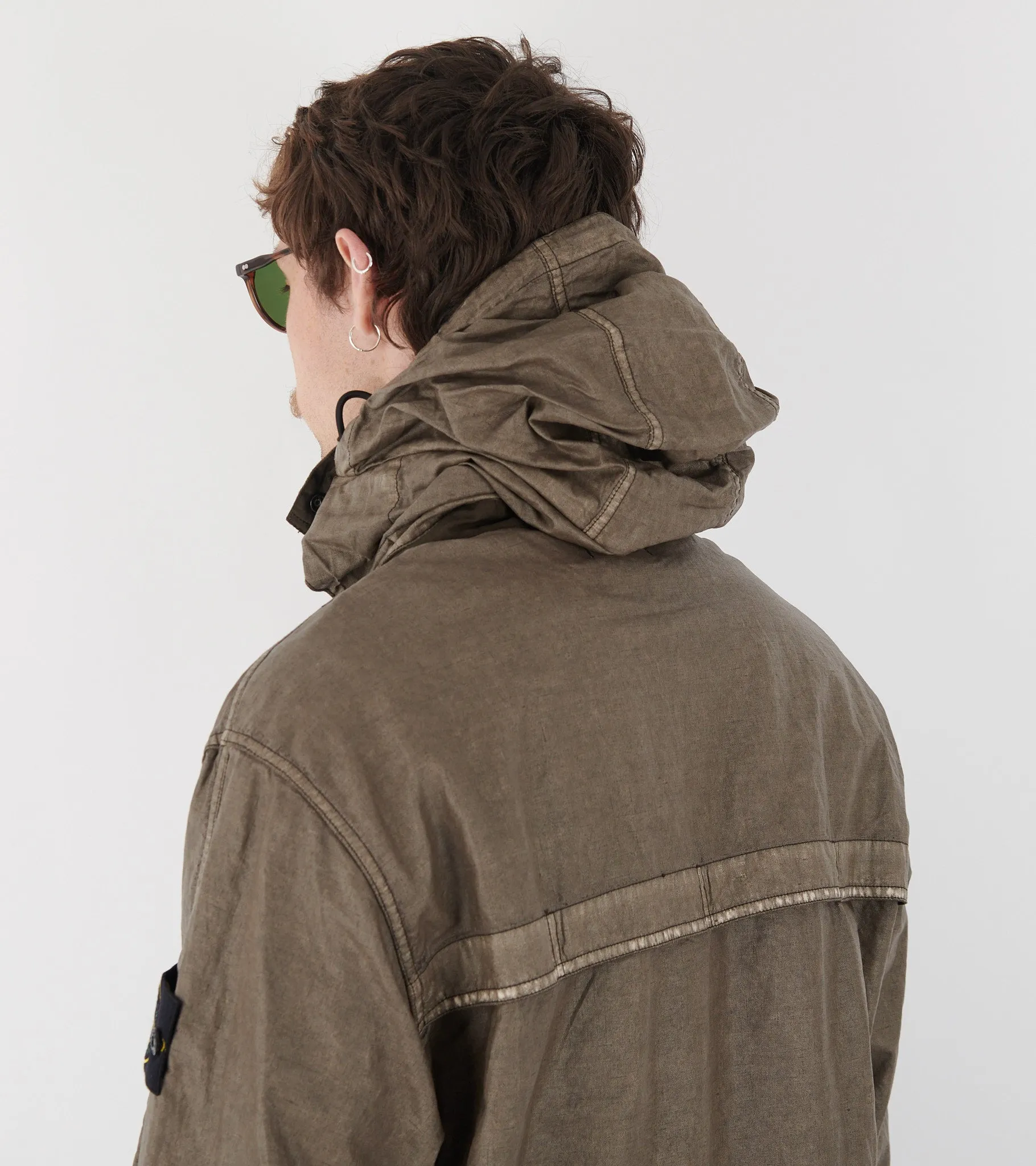 Raw Linen Plated-OVD Jacket Brown
