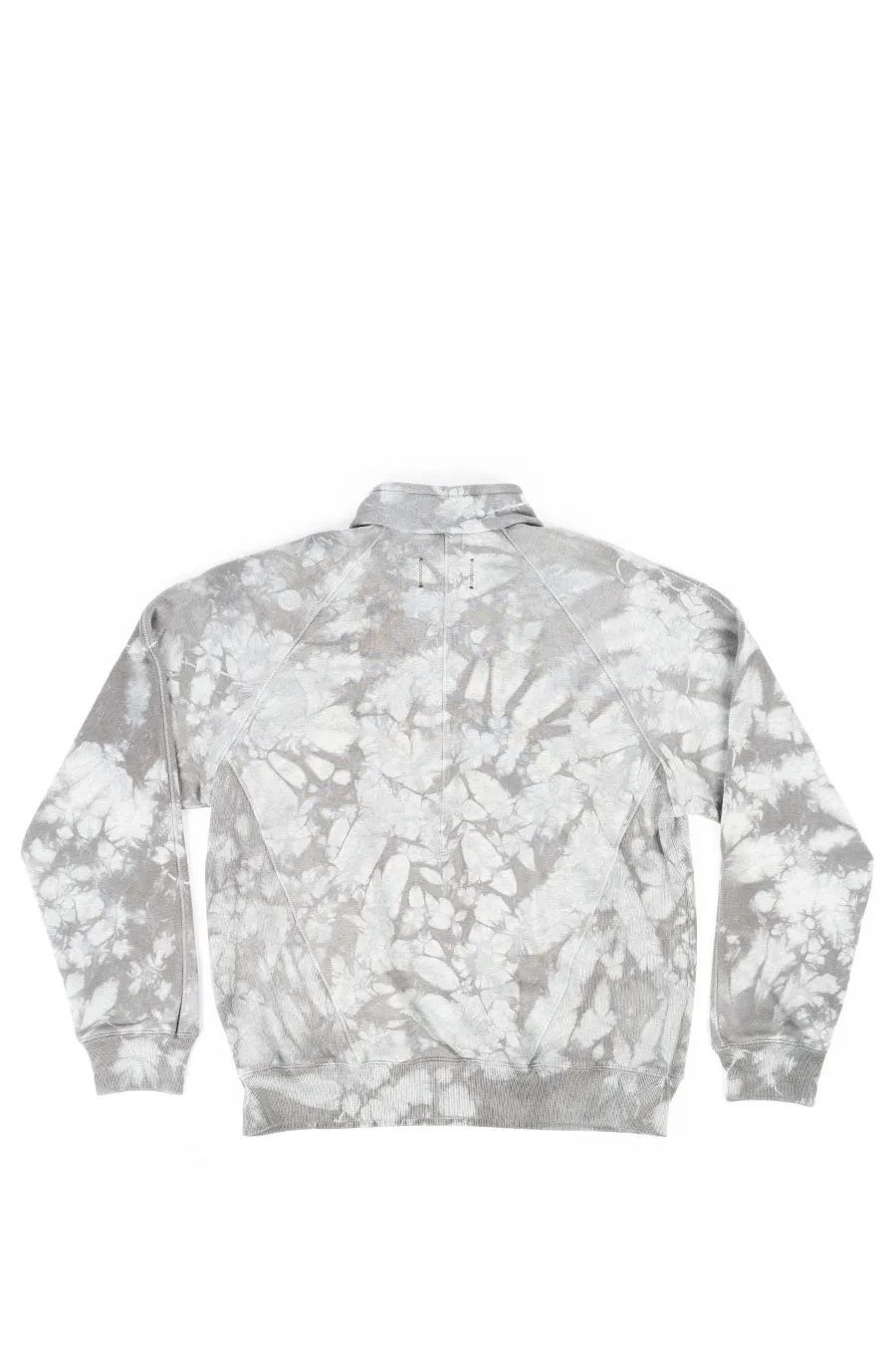 REIGNING CHAMP S04 TIE DYE HALF ZIP HEATHER GREY