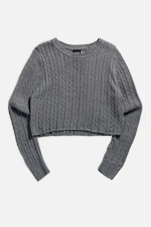 Rework Crop Knit Sweater - M