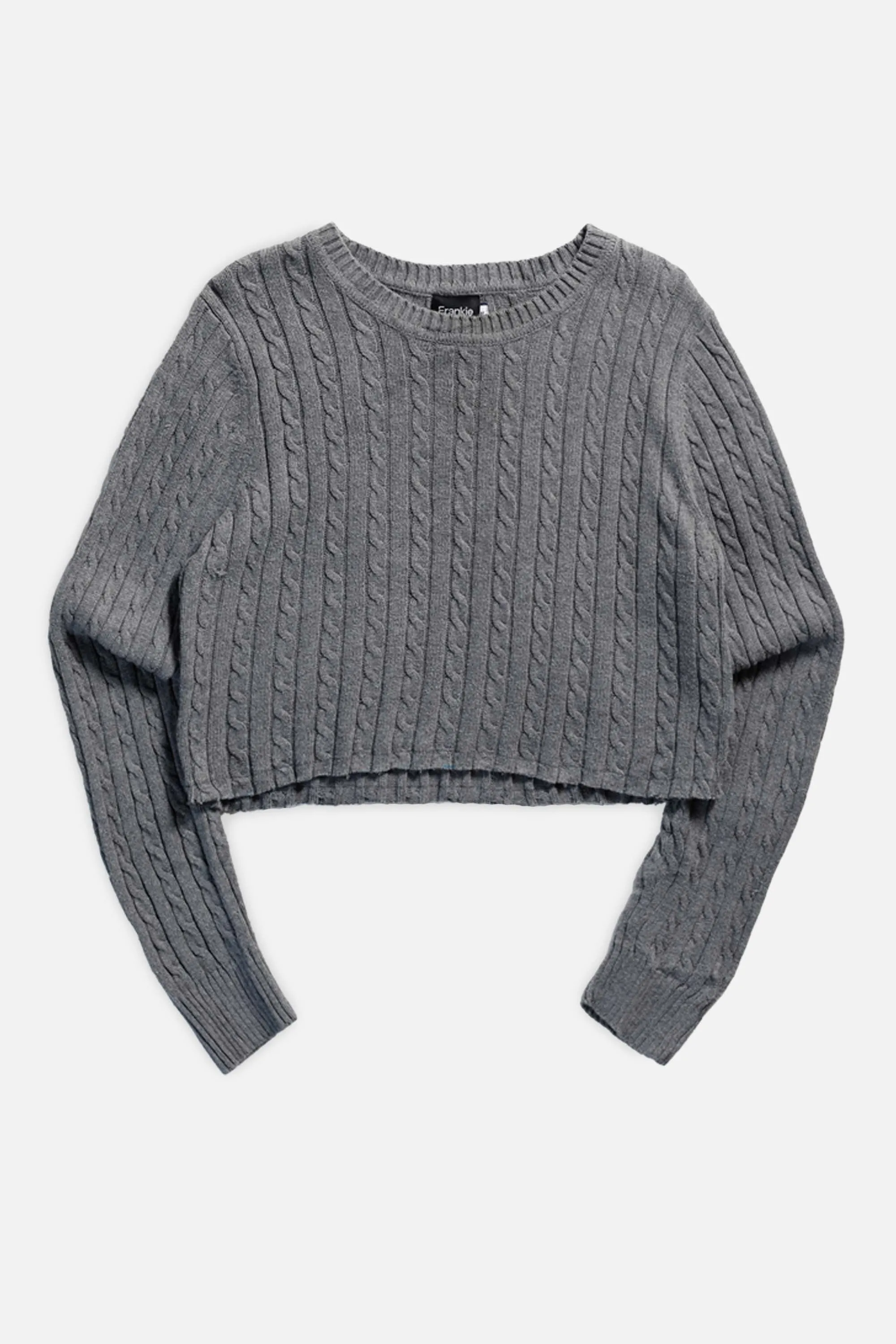 Rework Crop Knit Sweater - M