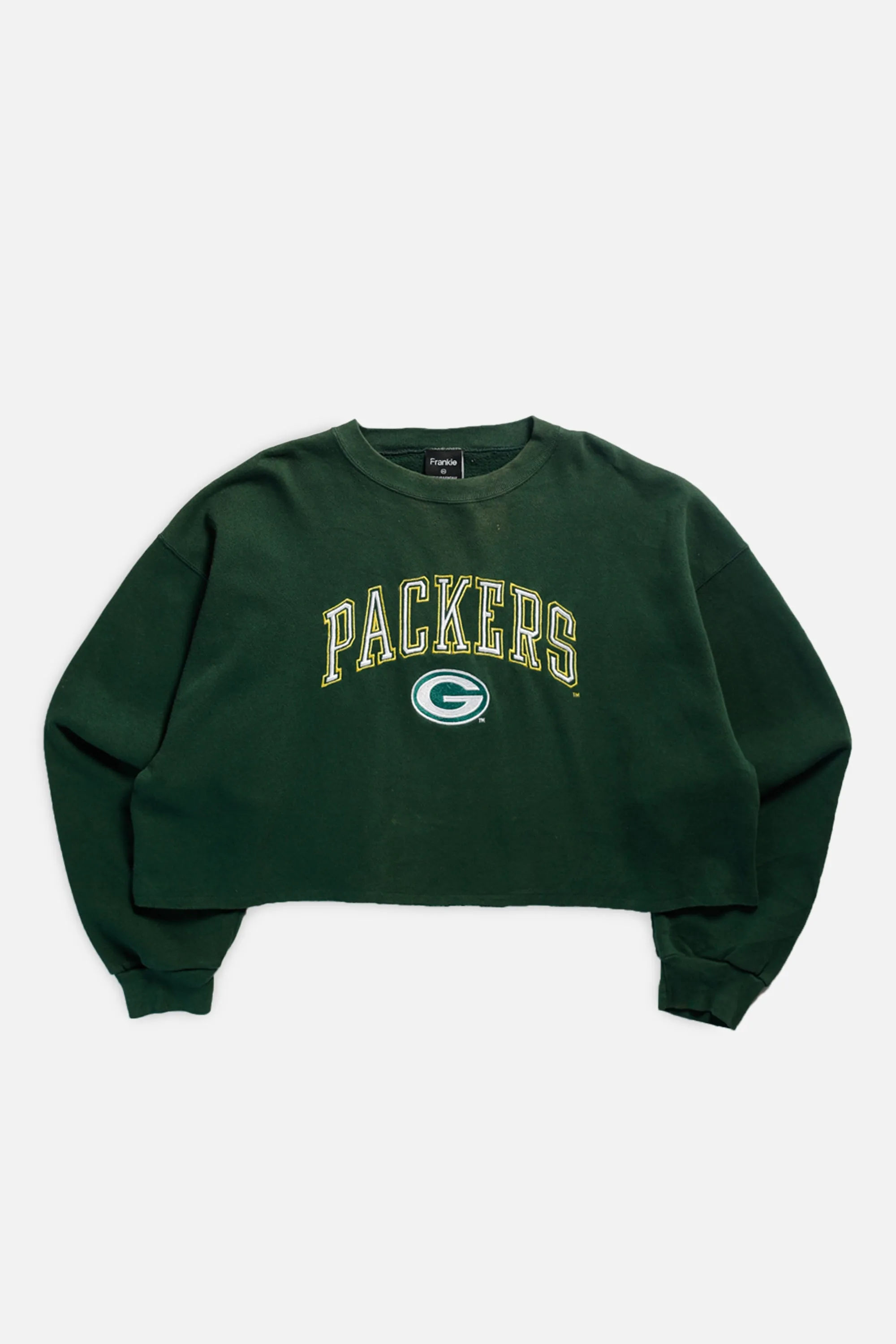 Rework Green Bay Packers NFL Raw Crop Sweatshirt - XXL