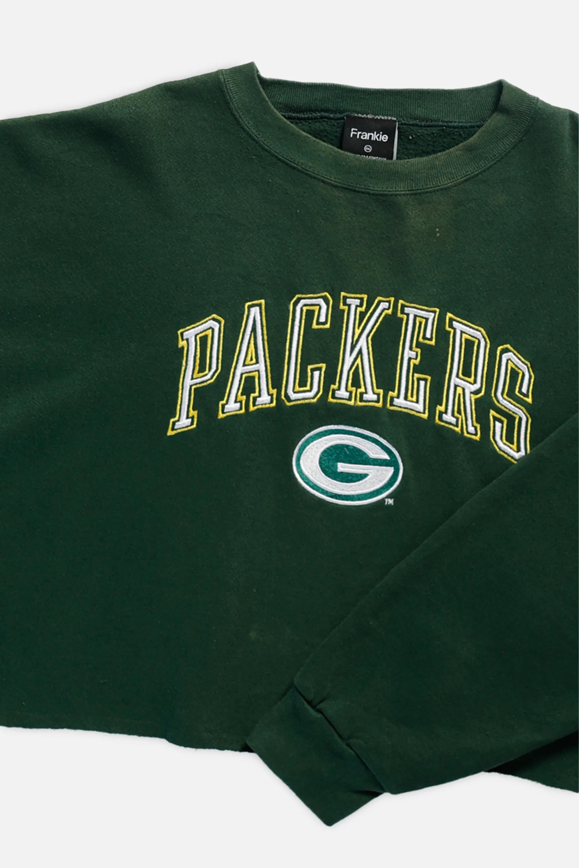 Rework Green Bay Packers NFL Raw Crop Sweatshirt - XXL