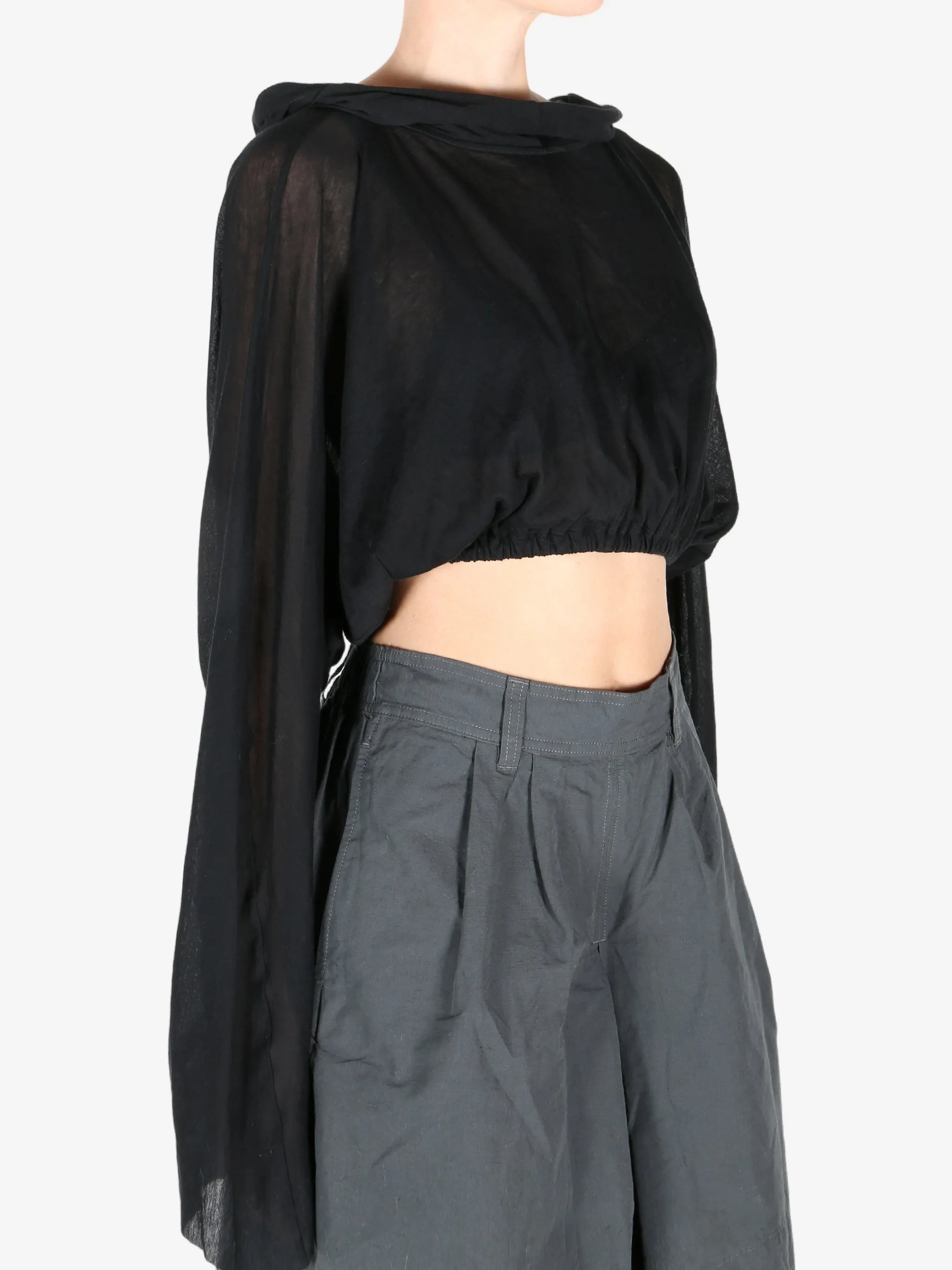 RICK OWENS - Women Cropped Hooded Tunic