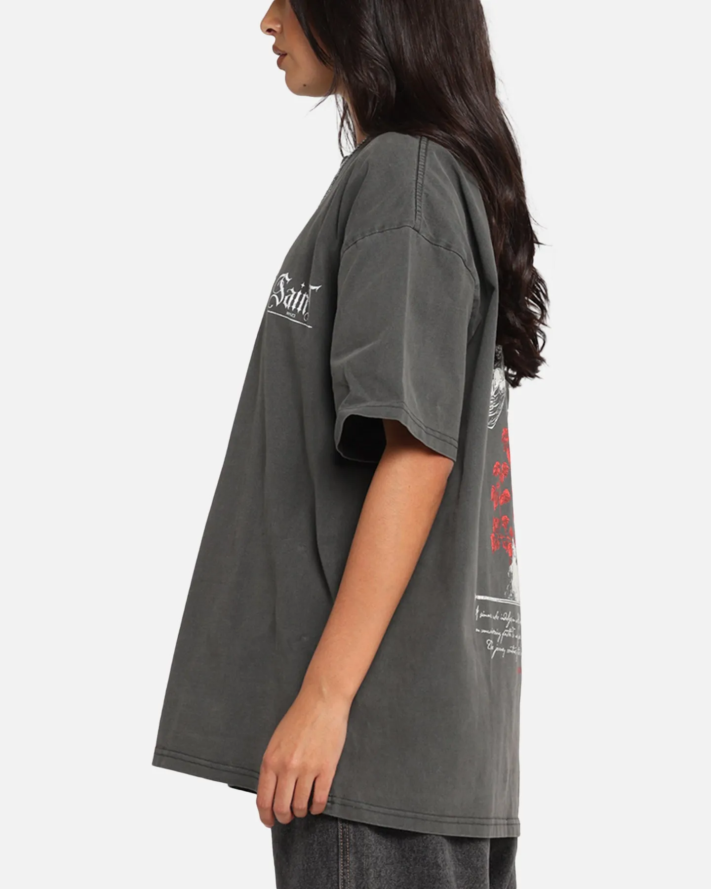 Saint Morta Candle Lit Boxy T-Shirt Black Wash