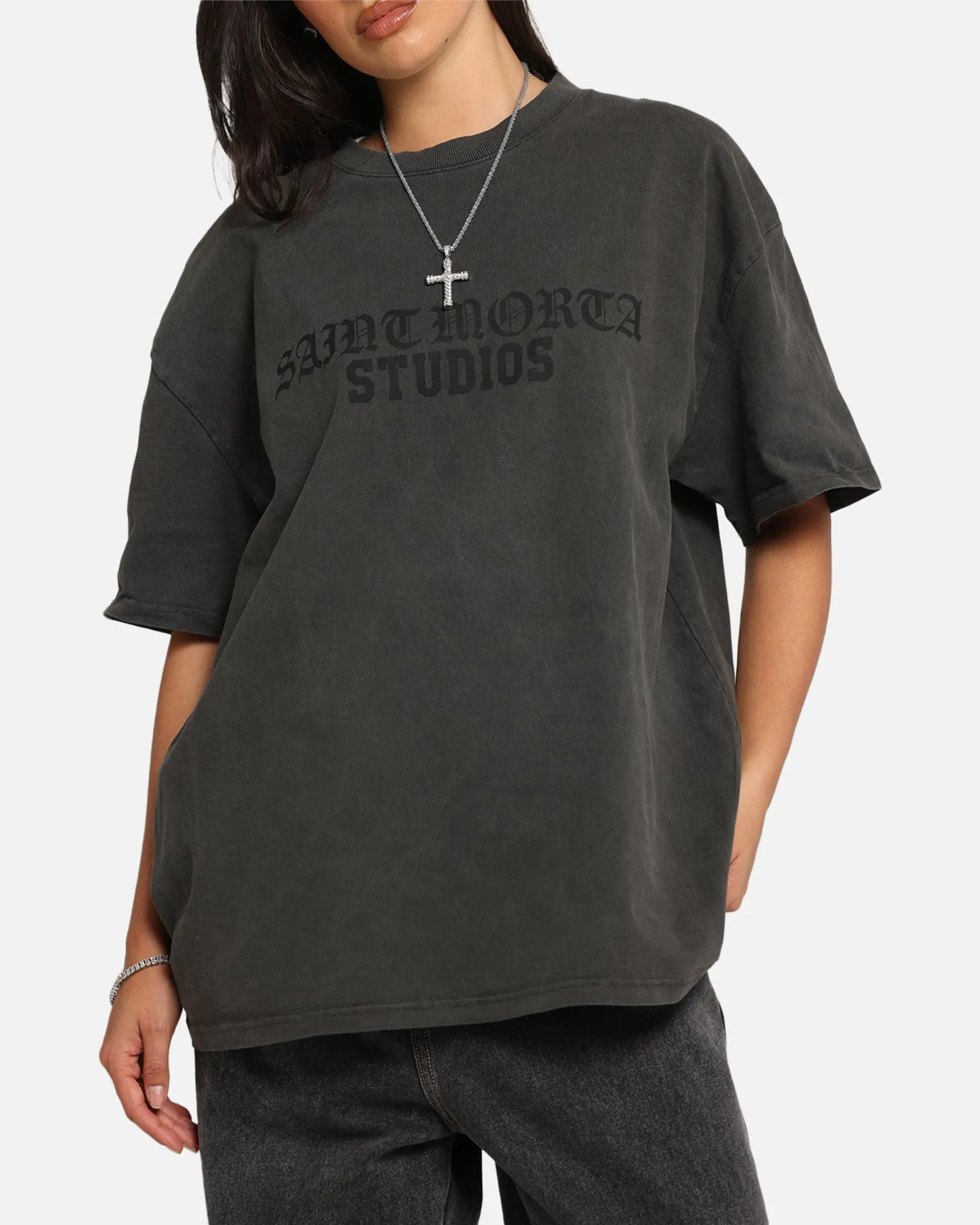 Saint Morta Studios Boxy T-Shirt Black Wash