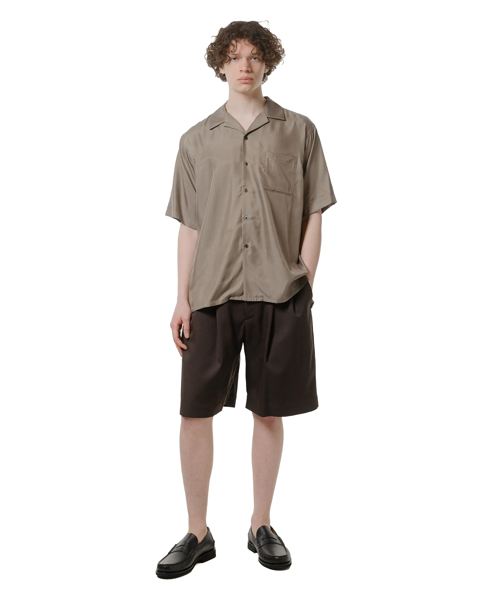ssstein Wide Easy Short Trousers Grey Khaki