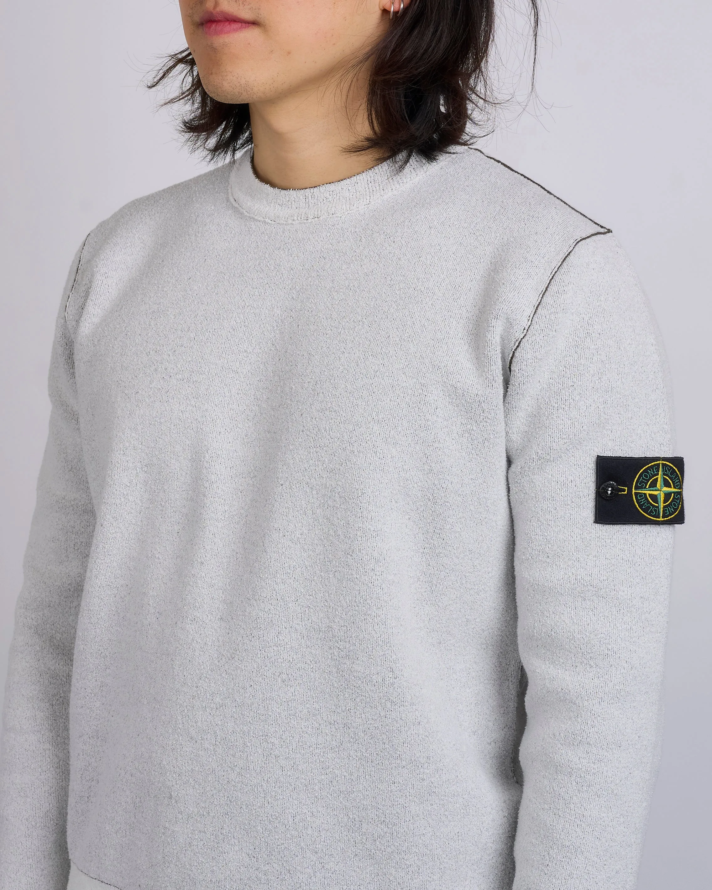Stone Island Double Face Bi-Colour Crewneck Ivory