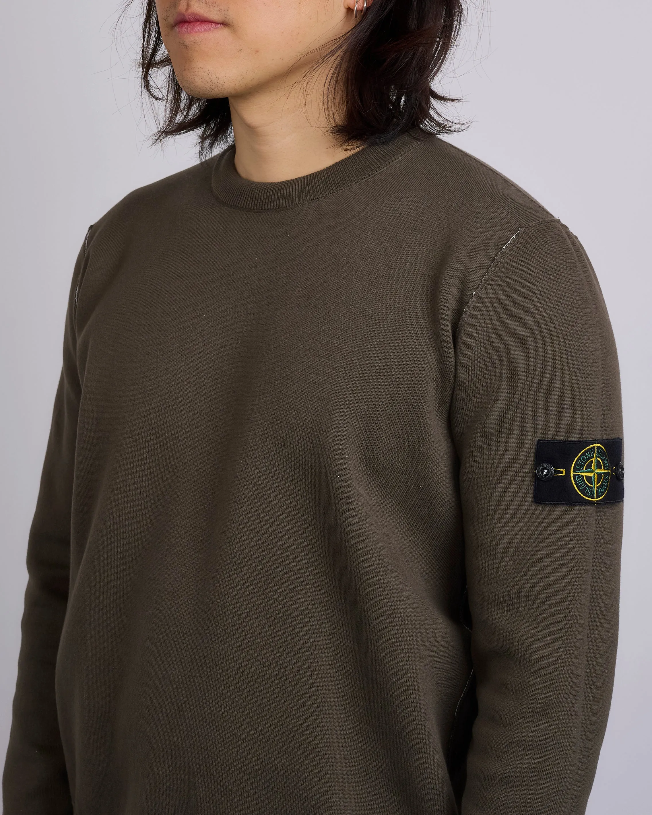 Stone Island Double Face Bi-Colour Crewneck Ivory