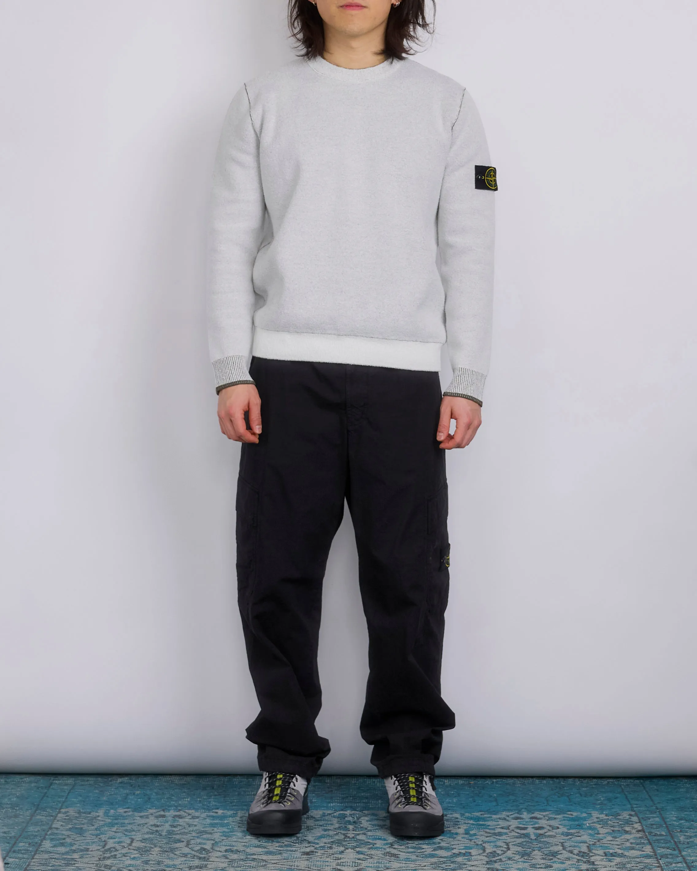 Stone Island Double Face Bi-Colour Crewneck Ivory