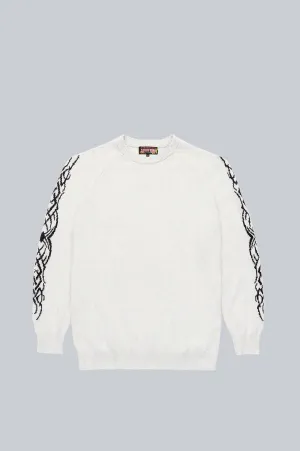 STRAY RATS TRIBAL WOOL RAGLAN SWEATER GREY