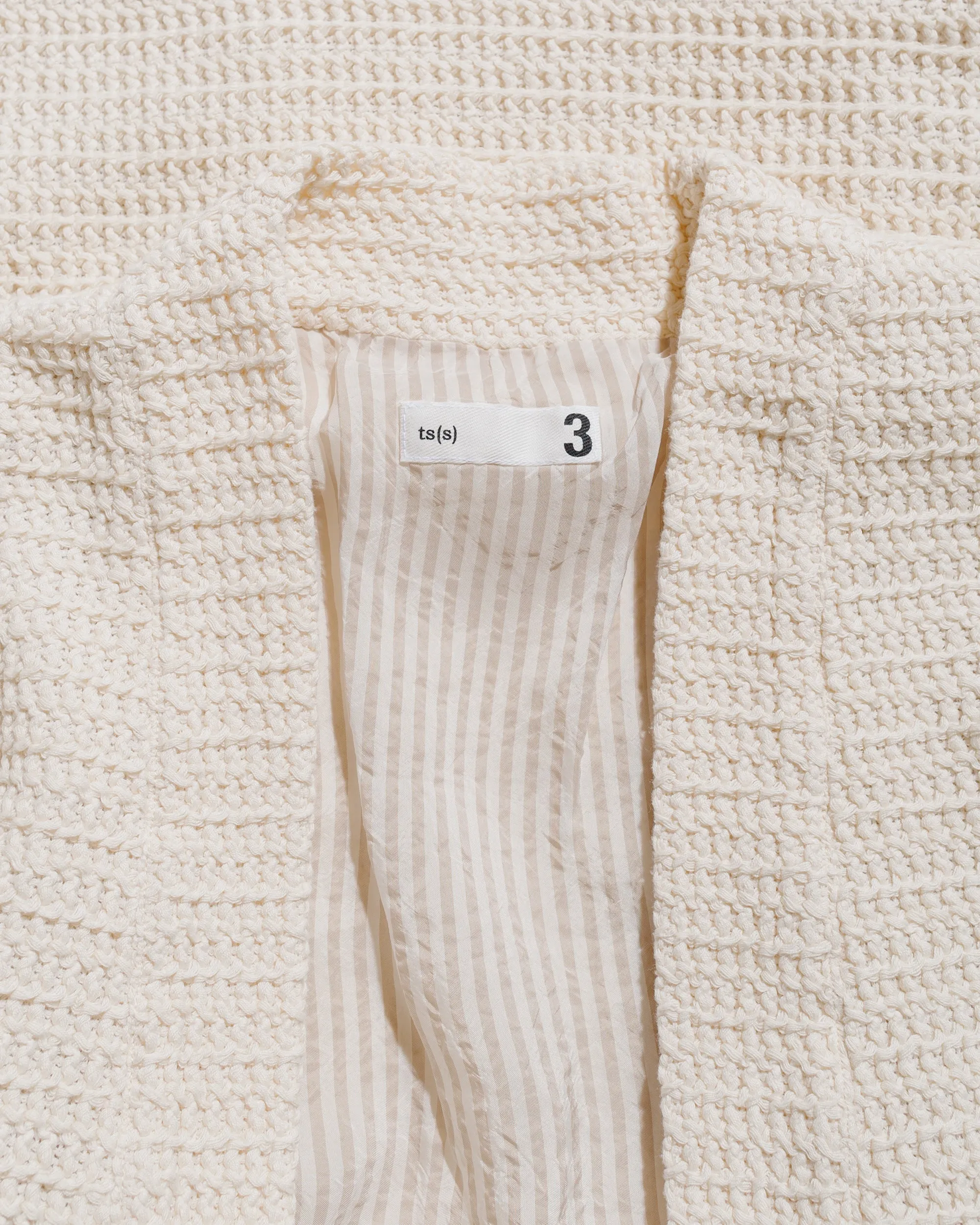 ts(s) Lined Easy Cardigan Cotton/Polyester Russell Knitting Jersey Cream